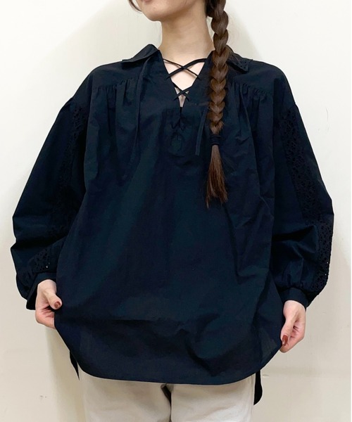 THE SHINZONE/シンゾーン レースアップブラウス LACE-UP BLOUSE