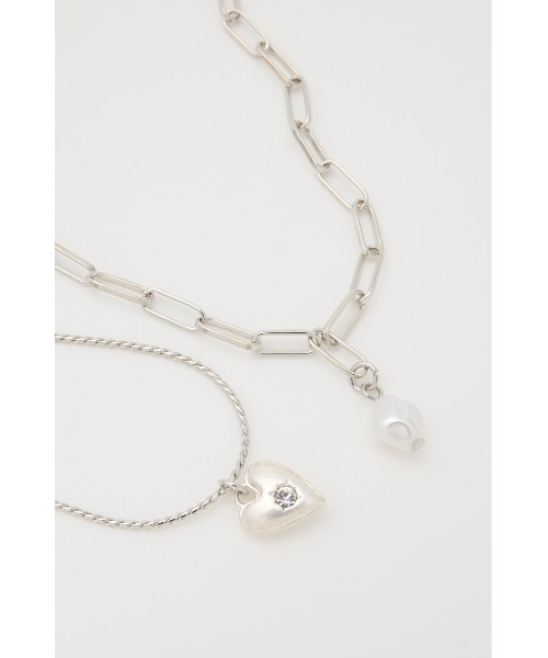 MOUSSY（マウジー）の「F/PEARL MIX CHAIN セット（ネックレス・レディース・ゴールド/シルバー・FREE）」の4枚目の写真