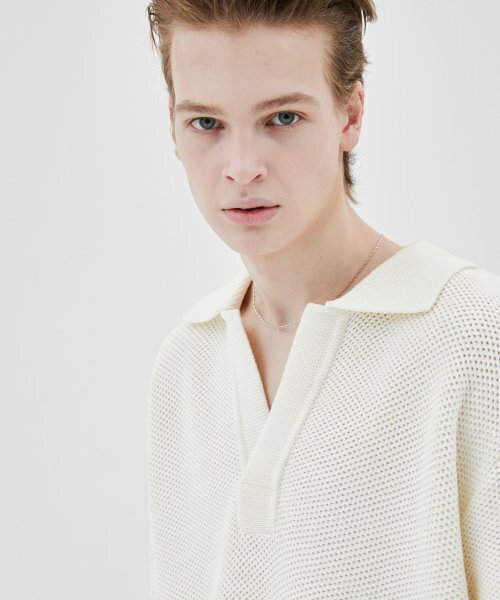 MUILL（ミュール）の「チャンキー クロップ カラー ニット (アイボリー)（ニット/セーター・メンズ・その他・MEDIUM/LARGE）」の2枚目の写真