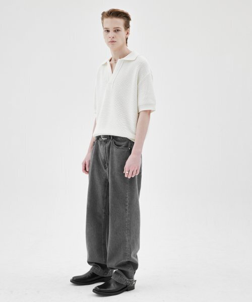 MUILL（ミュール）の「チャンキー クロップ カラー ニット (アイボリー)（ニット/セーター・メンズ・その他・MEDIUM/LARGE）」の3枚目の写真