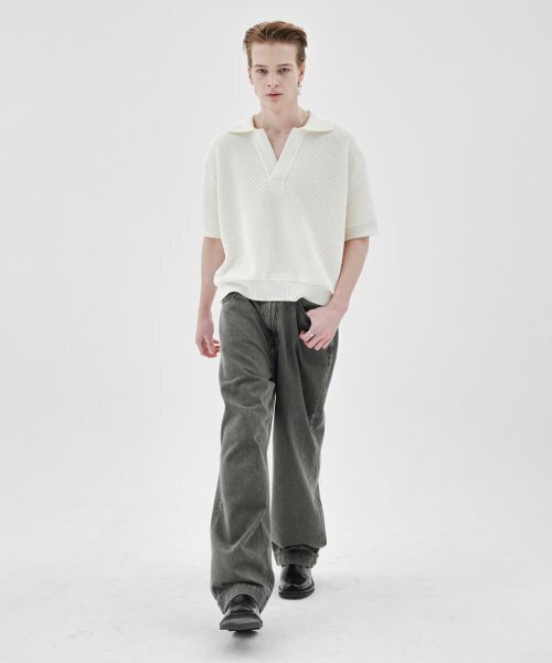 MUILL（ミュール）の「チャンキー クロップ カラー ニット (アイボリー)（ニット/セーター・メンズ・その他・MEDIUM/LARGE）」の4枚目の写真