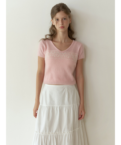 RE_L(リエル)の「Vigne half v knit (pink)(ニット/セーター・レディース・その他・FREE)」の2枚目の写真