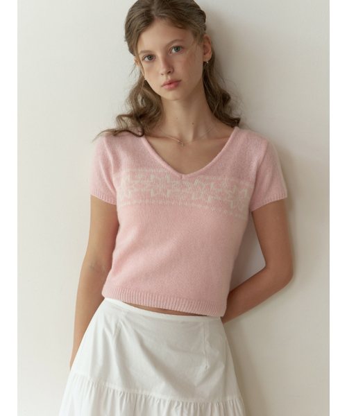 RE_L(リエル)の「Vigne half v knit (pink)(ニット/セーター・レディース・その他・FREE)」の4枚目の写真