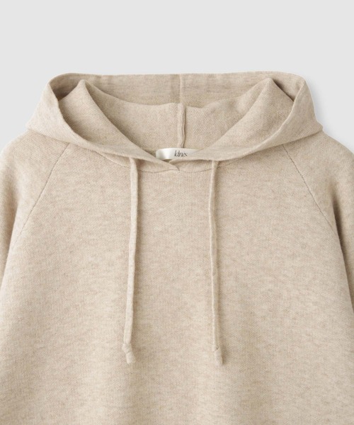 Mac-House(マックハウス)の「Idnes フードニットパーカー(パーカー・レディース・アイボリー/ブラック/チャコールグレー・FREE)」の22枚目の写真