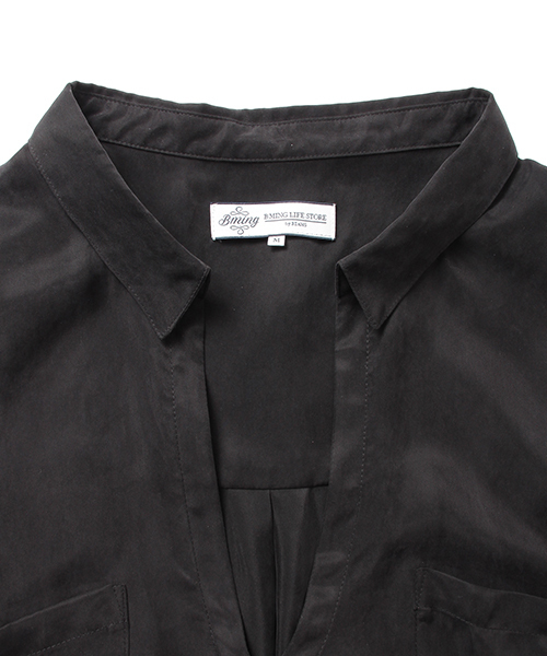 B:MING by BEAMS(ビーミングバイビームス)の「ビーミング by ビームス / とろみVネックサックワンピース 16SS(ワンピース・レディース・ブラック/オリーブ・ONE SIZE)」の12枚目の写真