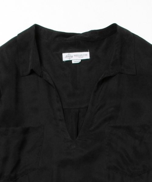 B:MING by BEAMS(ビーミングバイビームス)の「ビーミング by ビームス / とろみVネックサックワンピース 16SS(ワンピース・レディース・ブラック/オリーブ・ONE SIZE)」の21枚目の写真