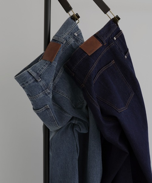 hellam（へラム）の「アシメカーブデニムパンツ（デニムパンツ・レディース・ブルー/グレー/ライトブルー/インディゴブルー・SMALL/MEDIUM）」の3枚目の写真