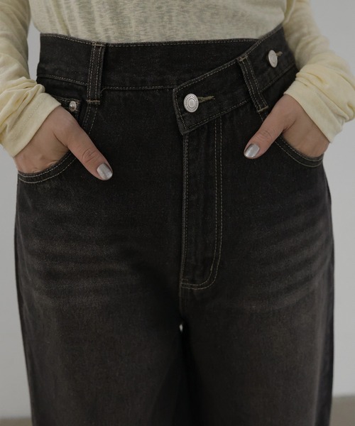 hellam（へラム）の「アシメカーブデニムパンツ（デニムパンツ・レディース・ブルー/グレー/ライトブルー/インディゴブルー・SMALL/MEDIUM）」の22枚目の写真