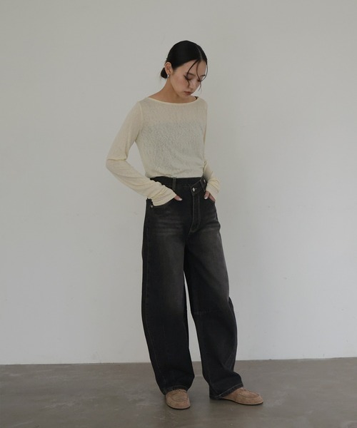 hellam（へラム）の「アシメカーブデニムパンツ（デニムパンツ・レディース・ブルー/グレー/ライトブルー/インディゴブルー・SMALL/MEDIUM）」の21枚目の写真