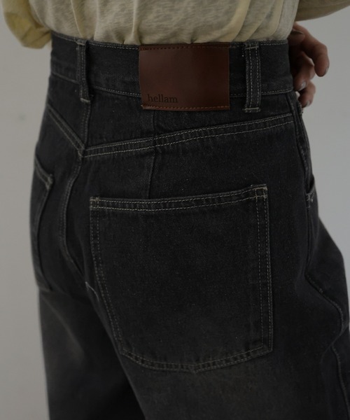 hellam（へラム）の「アシメカーブデニムパンツ（デニムパンツ・レディース・ブルー/グレー/ライトブルー/インディゴブルー・SMALL/MEDIUM）」の17枚目の写真