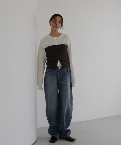 hellam（へラム）の「アシメカーブデニムパンツ（デニムパンツ・レディース・ブルー/グレー/ライトブルー/インディゴブルー・SMALL/MEDIUM）」の7枚目の写真