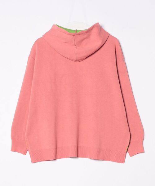 チチカカ（チチカカ）の「イェイエンブロイダリー スウェットライクニットフーディー（ニット/セーター・レディース・チャコールグレー/ピンク/アイボリー・FREE）」の4枚目の写真