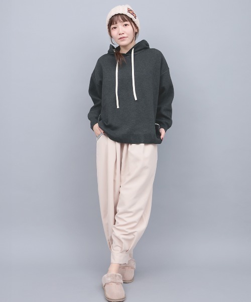 チチカカ（チチカカ）の「イェイエンブロイダリー スウェットライクニットフーディー（ニット/セーター・レディース・チャコールグレー/ピンク/アイボリー・FREE）」の17枚目の写真