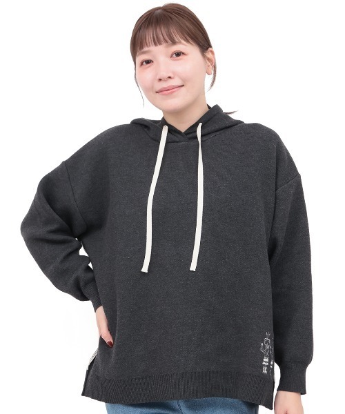 チチカカ（チチカカ）の「イェイエンブロイダリー スウェットライクニットフーディー（ニット/セーター・レディース・チャコールグレー/ピンク/アイボリー・FREE）」の20枚目の写真