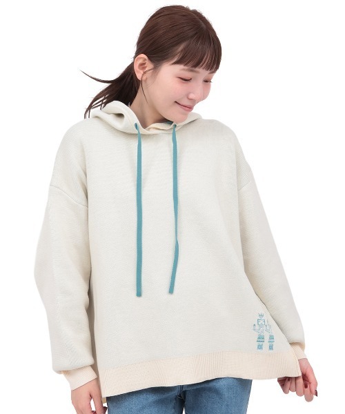 チチカカ（チチカカ）の「イェイエンブロイダリー スウェットライクニットフーディー（ニット/セーター・レディース・チャコールグレー/ピンク/アイボリー・FREE）」の21枚目の写真