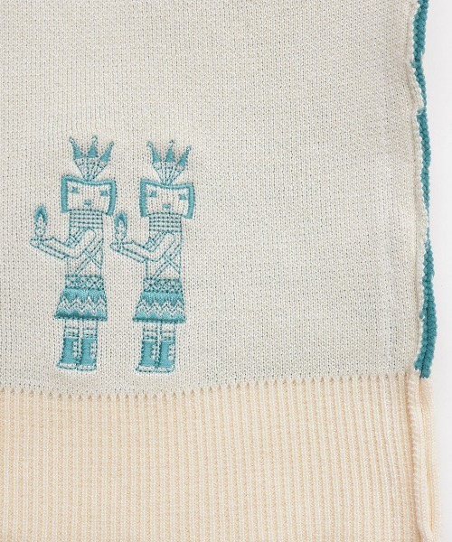 チチカカ（チチカカ）の「イェイエンブロイダリー スウェットライクニットフーディー（ニット/セーター・レディース・チャコールグレー/ピンク/アイボリー・FREE）」の6枚目の写真