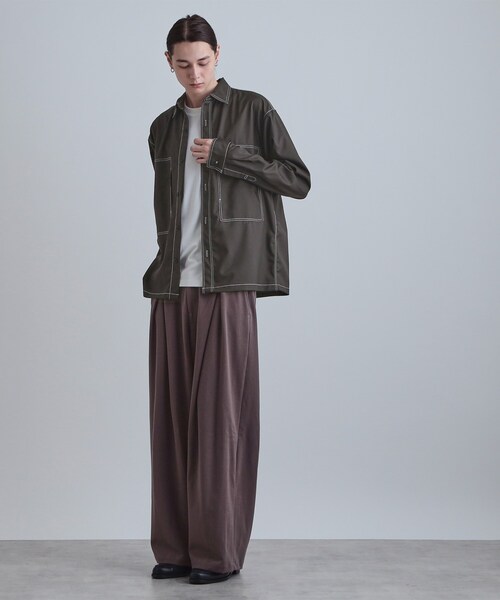 tk.TAKEO KIKUCHI(ティーケータケオキクチ)の「配色ステッチシャツ(シャツ/ブラウス・メンズ・スミクロ/モスグリーン/ブルーグリーン・02/03/04)」の6枚目の写真