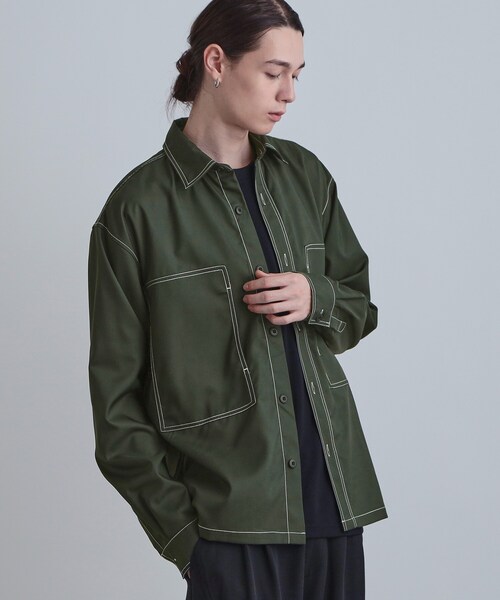 tk.TAKEO KIKUCHI(ティーケータケオキクチ)の「配色ステッチシャツ(シャツ/ブラウス・メンズ・スミクロ/モスグリーン/ブルーグリーン・02/03/04)」の8枚目の写真