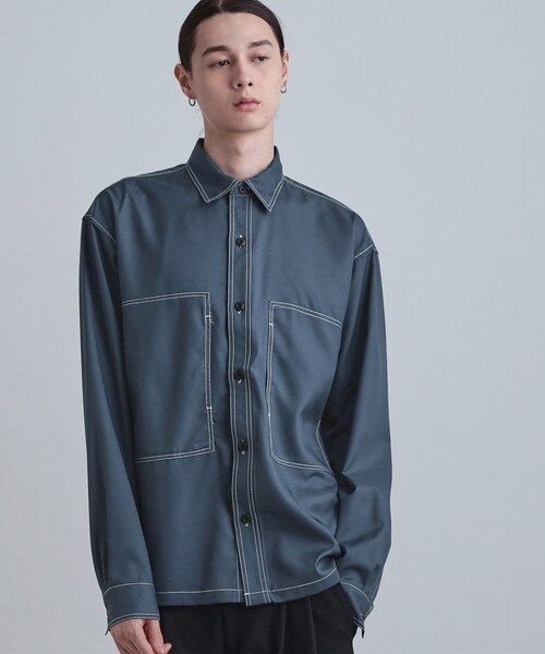 tk.TAKEO KIKUCHI(ティーケータケオキクチ)の「配色ステッチシャツ(シャツ/ブラウス・メンズ・スミクロ/モスグリーン/ブルーグリーン・02/03/04)」の12枚目の写真