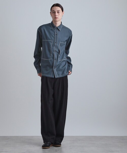 tk.TAKEO KIKUCHI(ティーケータケオキクチ)の「配色ステッチシャツ(シャツ/ブラウス・メンズ・スミクロ/モスグリーン/ブルーグリーン・02/03/04)」の14枚目の写真