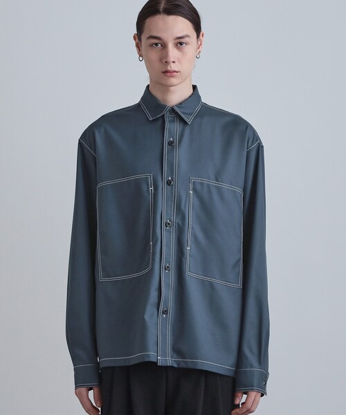 tk.TAKEO KIKUCHI(ティーケータケオキクチ)の「配色ステッチシャツ(シャツ/ブラウス・メンズ・スミクロ/モスグリーン/ブルーグリーン・02/03/04)」の16枚目の写真