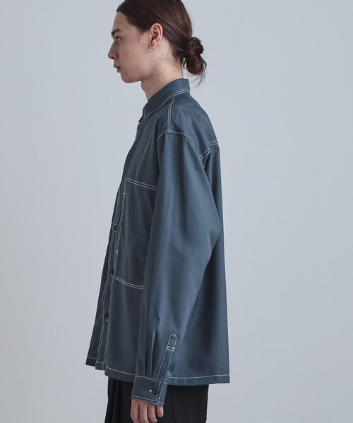 tk.TAKEO KIKUCHI(ティーケータケオキクチ)の「配色ステッチシャツ(シャツ/ブラウス・メンズ・スミクロ/モスグリーン/ブルーグリーン・02/03/04)」の17枚目の写真