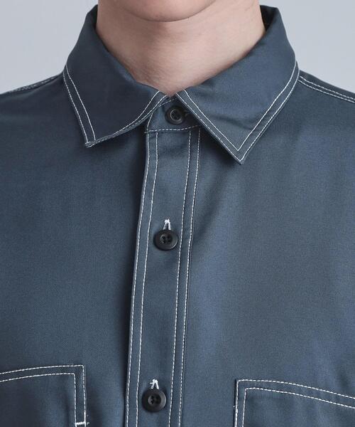 tk.TAKEO KIKUCHI(ティーケータケオキクチ)の「配色ステッチシャツ(シャツ/ブラウス・メンズ・スミクロ/モスグリーン/ブルーグリーン・02/03/04)」の19枚目の写真