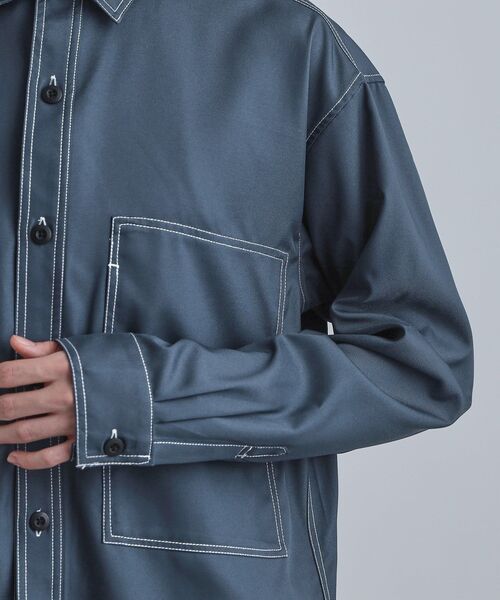 tk.TAKEO KIKUCHI(ティーケータケオキクチ)の「配色ステッチシャツ(シャツ/ブラウス・メンズ・スミクロ/モスグリーン/ブルーグリーン・02/03/04)」の20枚目の写真