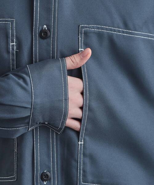 tk.TAKEO KIKUCHI(ティーケータケオキクチ)の「配色ステッチシャツ(シャツ/ブラウス・メンズ・スミクロ/モスグリーン/ブルーグリーン・02/03/04)」の21枚目の写真