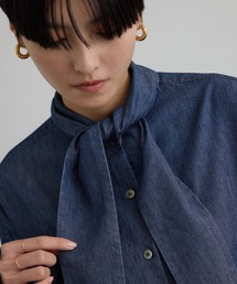 【WEB限定】フラールボウタイデニムブラウス