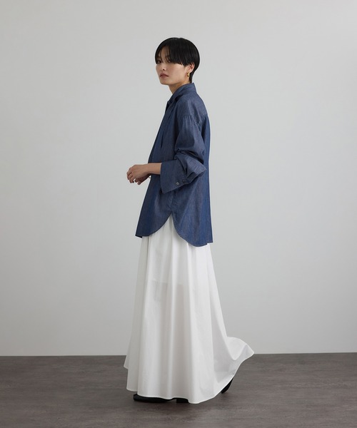 SALON adam et rope'(サロン アダム エ ロペ)の「【WEB限定】フラールボウタイデニムブラウス(シャツ/ブラウス・レディース・サックスブルー/ブルー系その他4・FREE)」の8枚目の写真