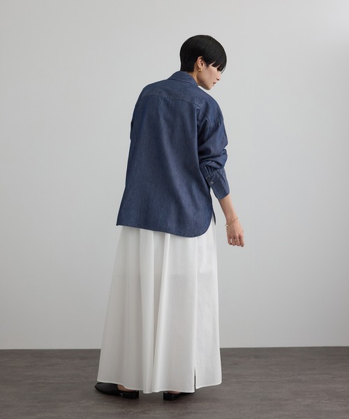 SALON adam et rope'(サロン アダム エ ロペ)の「【WEB限定】フラールボウタイデニムブラウス(シャツ/ブラウス・レディース・サックスブルー/ブルー系その他4・FREE)」の9枚目の写真