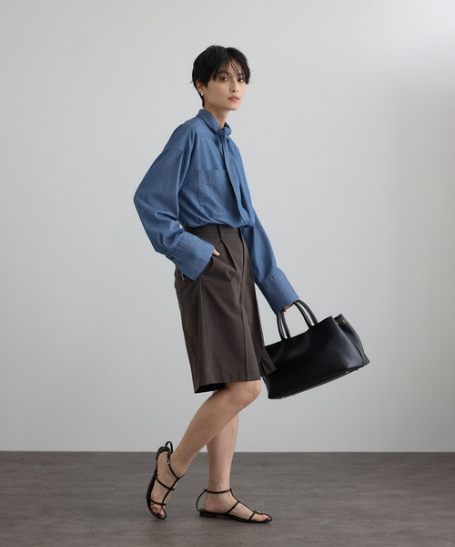 SALON adam et rope'(サロン アダム エ ロペ)の「【WEB限定】フラールボウタイデニムブラウス(シャツ/ブラウス・レディース・サックスブルー/ブルー系その他4・FREE)」の12枚目の写真