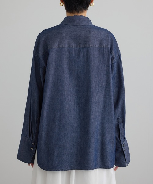 SALON adam et rope'(サロン アダム エ ロペ)の「【WEB限定】フラールボウタイデニムブラウス(シャツ/ブラウス・レディース・サックスブルー/ブルー系その他4・FREE)」の17枚目の写真