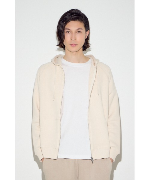 AZUL by moussy(アズールバイマウジー)の「裏毛ジップアップパーカー(パーカー・メンズ・アイボリー/ブラック/ダークカーキ・SMALL/MEDIUM/LARGE)」の6枚目の写真