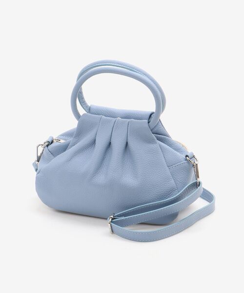 le.coeur blanc（ルクールブラン）の「MILLELA FIRENZE ギャザーハンドルバッグ（ショルダーバッグ・レディース・モカ/サックスブルー/ブラック・FREE）」の4枚目の写真