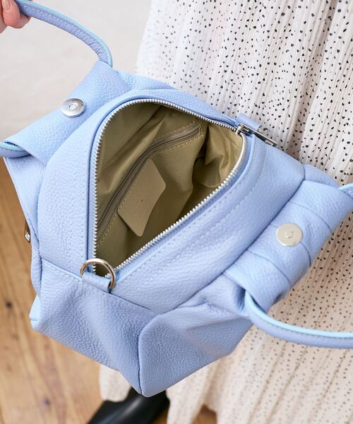 le.coeur blanc（ルクールブラン）の「MILLELA FIRENZE ギャザーハンドルバッグ（ショルダーバッグ・レディース・モカ/サックスブルー/ブラック・FREE）」の7枚目の写真