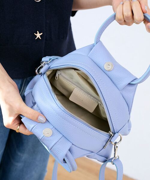 le.coeur blanc（ルクールブラン）の「MILLELA FIRENZE ギャザーハンドルバッグ（ショルダーバッグ・レディース・モカ/サックスブルー/ブラック・FREE）」の12枚目の写真