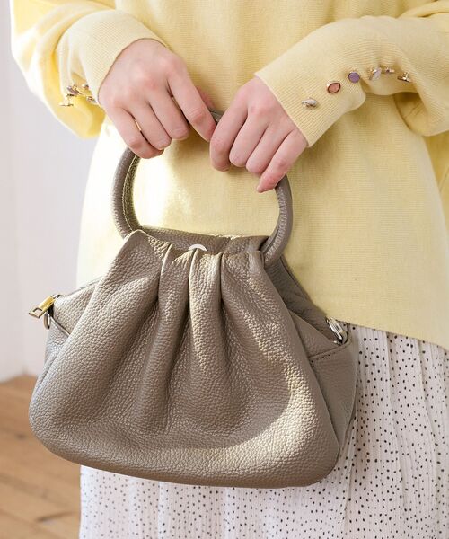 le.coeur blanc（ルクールブラン）の「MILLELA FIRENZE ギャザーハンドルバッグ（ショルダーバッグ・レディース・モカ/サックスブルー/ブラック・FREE）」の16枚目の写真