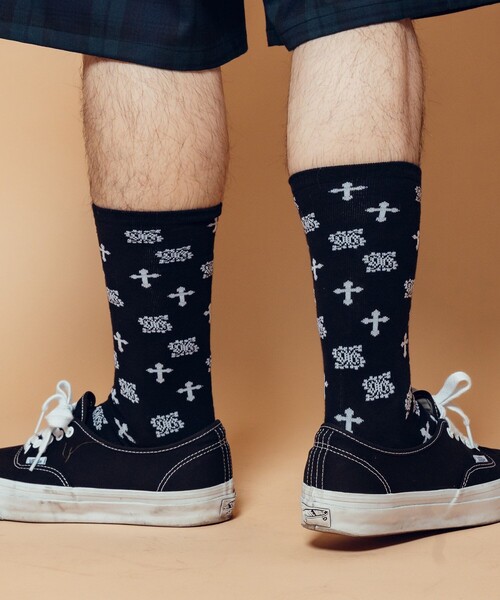 Subciety(サブサエティ)の「Paisley cross socks(ソックス/靴下・メンズ・ホワイト/ブラック・FREE)」の21枚目の写真