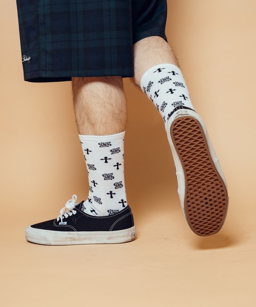 Subciety(サブサエティ)の「Paisley cross socks(ソックス/靴下・メンズ・ホワイト/ブラック・FREE)」の10枚目の写真