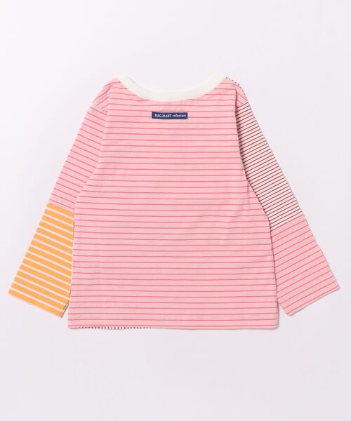 RAGMART（ラグマート）の「クレイジーボーダー長袖Ｔシャツ（Tシャツ/カットソー・キッズ・ピンク/ブルー・100cm/110cm/120cm/130cm）」の3枚目の写真