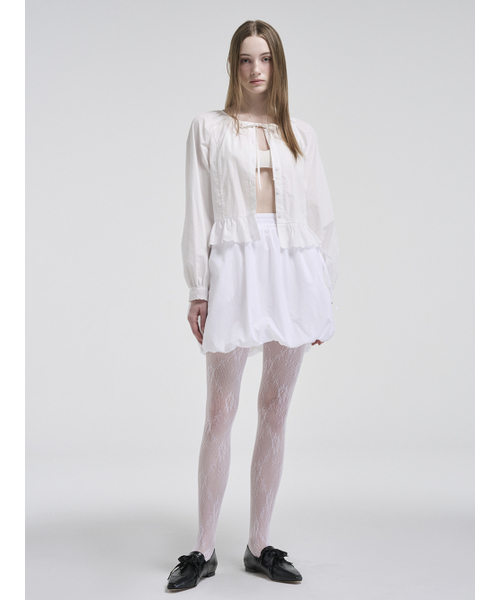 ETMON（エトモン）の「Lace Shirring Blouse, White（シャツ/ブラウス・レディース・その他・FREE）」の3枚目の写真