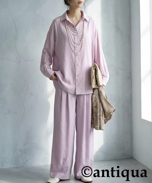 antiqua(アンティカ)の「ワイドタックパンツ(その他パンツ・レディース・イエロー/パープル/ブラック・LARGE/MEDIUM)」の10枚目の写真