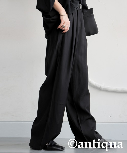 antiqua(アンティカ)の「ワイドタックパンツ(その他パンツ・レディース・イエロー/パープル/ブラック・LARGE/MEDIUM)」の5枚目の写真