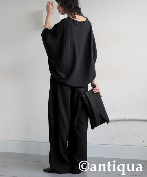 antiqua(アンティカ)の「ワイドタックパンツ(その他パンツ・レディース・イエロー/パープル/ブラック・LARGE/MEDIUM)」の6枚目の写真