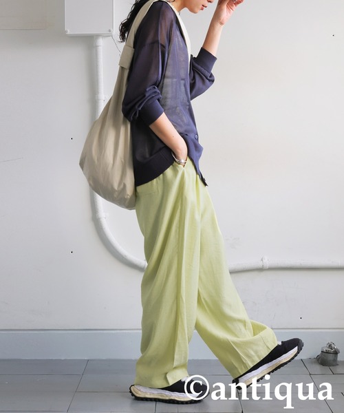 antiqua(アンティカ)の「ワイドタックパンツ(その他パンツ・レディース・イエロー/パープル/ブラック・LARGE/MEDIUM)」の14枚目の写真