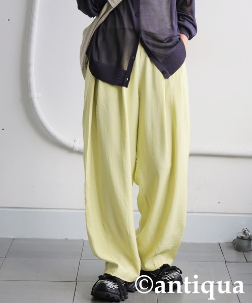 antiqua(アンティカ)の「ワイドタックパンツ(その他パンツ・レディース・イエロー/パープル/ブラック・LARGE/MEDIUM)」の15枚目の写真