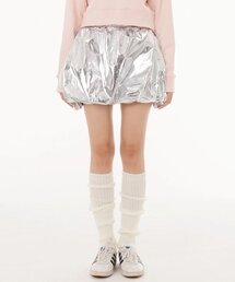 NYLON SHIRRING PUMPKIN SKIRT (SILVER)
