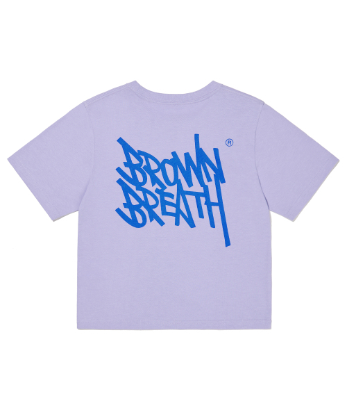 BROWNBREATH(ブラウンブレス)の「W TAG CROP TEE - PURPLE(Tシャツ/カットソー・レディース・その他・M/S)」の1枚目の写真